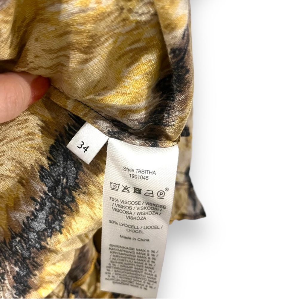 Hoffmann Copenhagen Tabitha Blouse Golden Hour Animal Print Size 34 - Picture 11 of 15